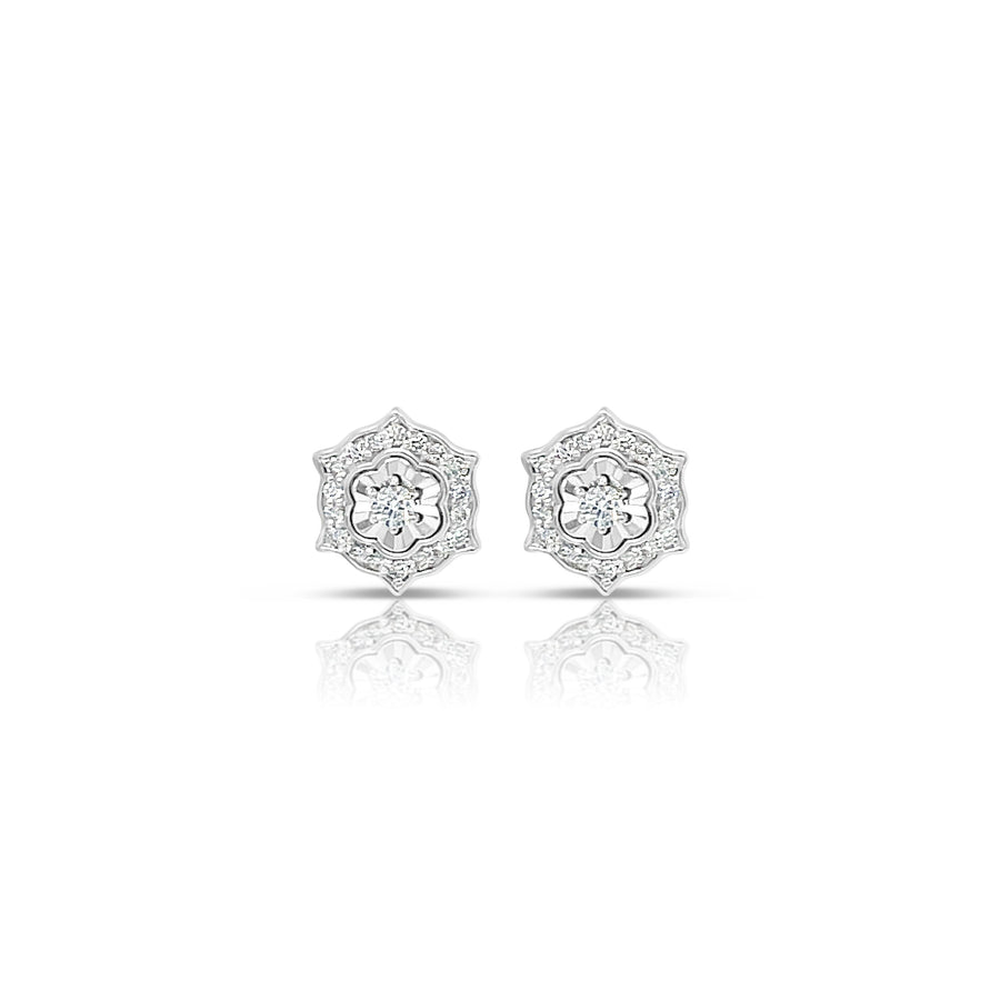 KAVI White Gold Diamonds Earrings