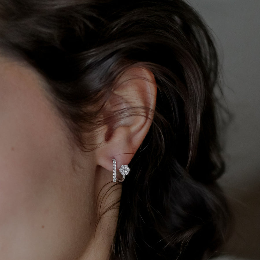 FLORRIE White Gold Diamonds Earrings