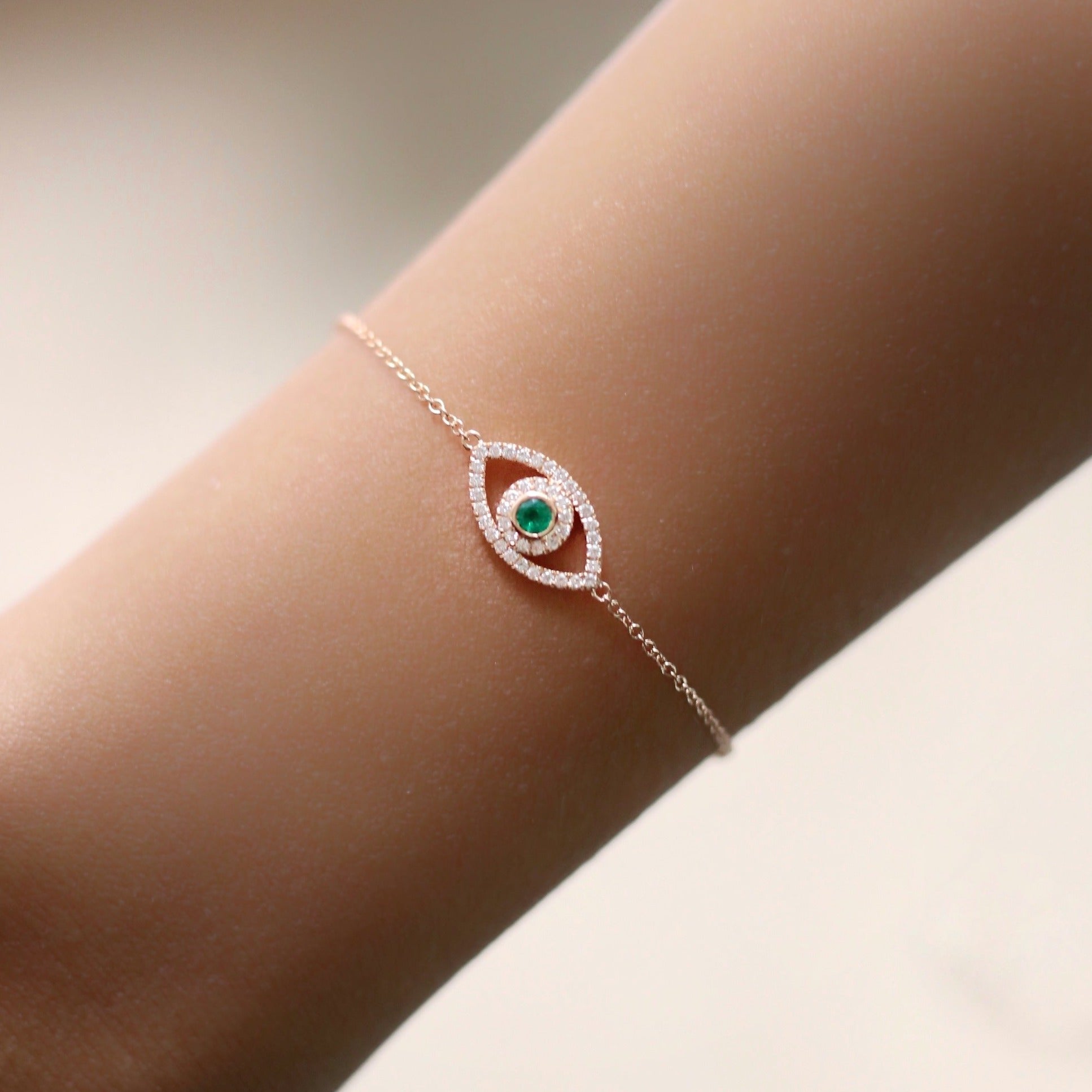 Evil eye discount rose gold bracelet