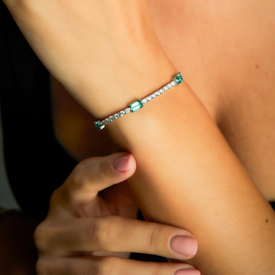 CASETTE White Gold Lagoon Tourmaline And Diamond Bracelet