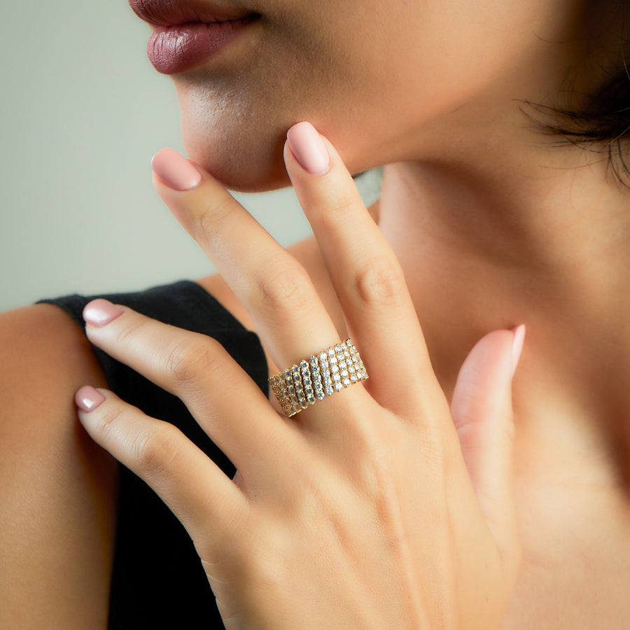 LISE Yellow Gold Diamonds Ring