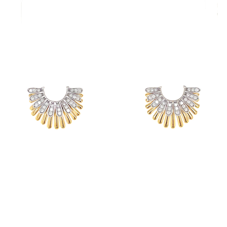 RAMONA White And Yellow Gold Diamonds Earrings