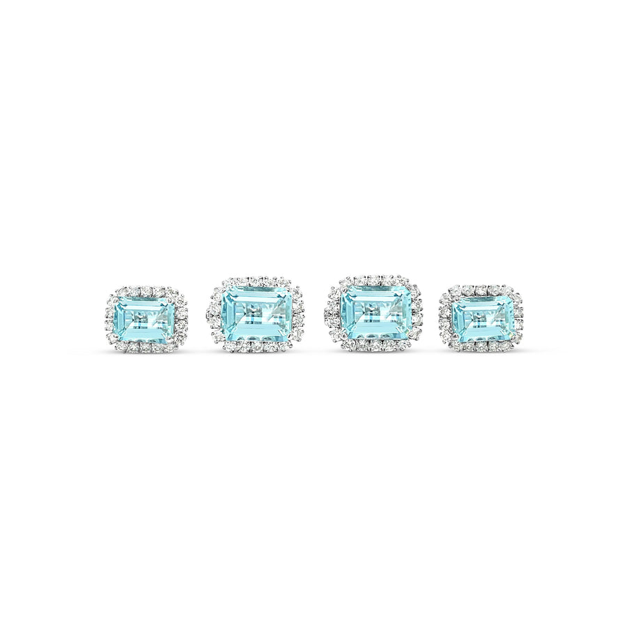 AQUA White Gold Diamonds with Aquamarine Earrings