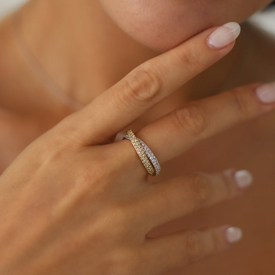 NEMY White And Yellow Gold Diamonds Ring