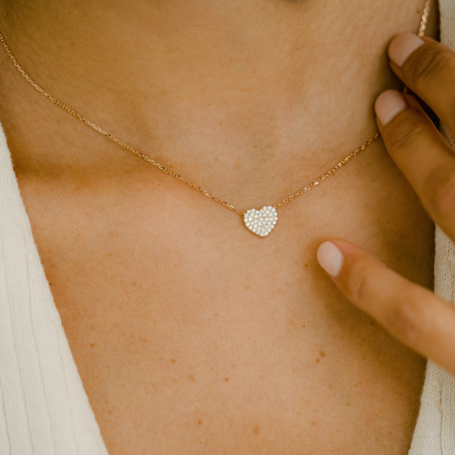 HEART Rose Gold Diamonds Necklace