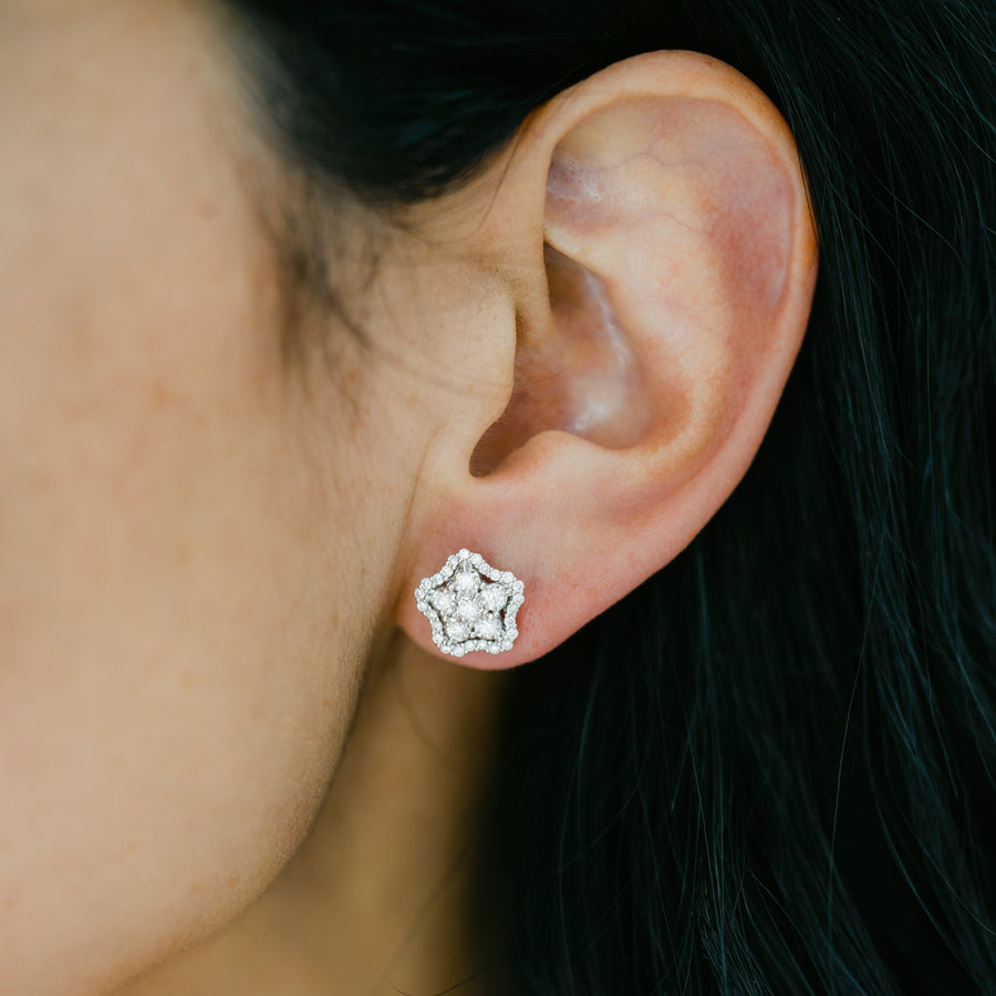 REESE White Gold Diamonds Earrings