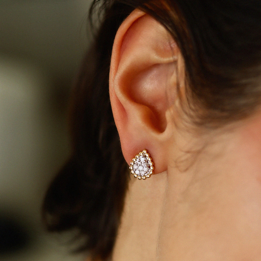 SHERI White And Yellow Gold Diamonds Earrings