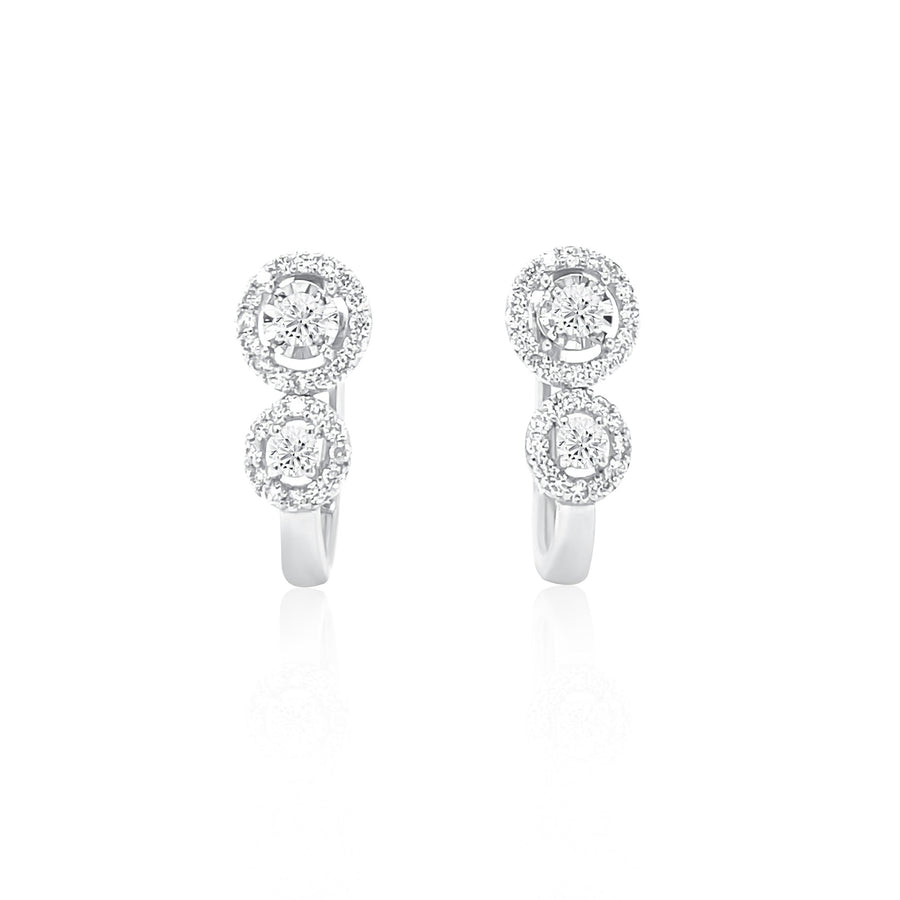 CAELI White Gold Diamond Earrings