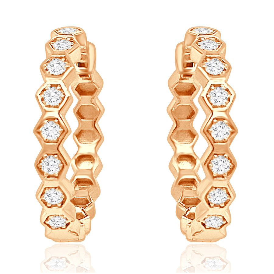 CARSYN Rose Gold Diamonds Earrings
