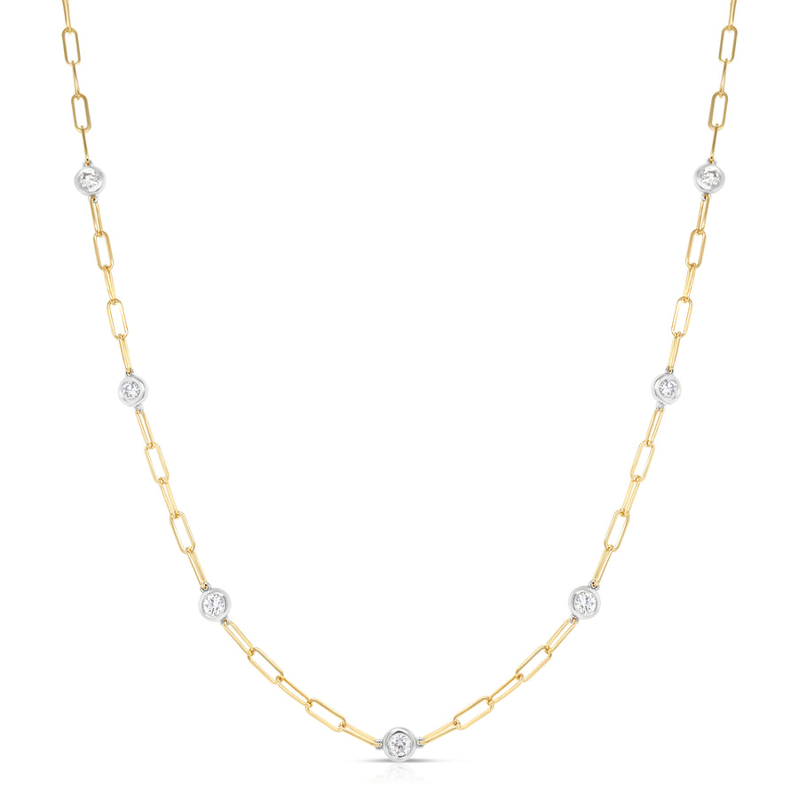 RENAIE White And Yellow Gold Diamonds Necklace