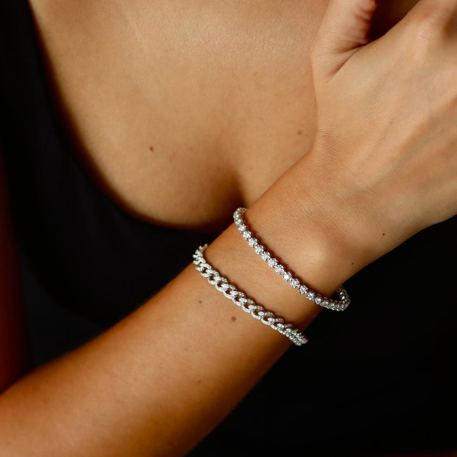 RELLA White Gold Diamonds Bracelet