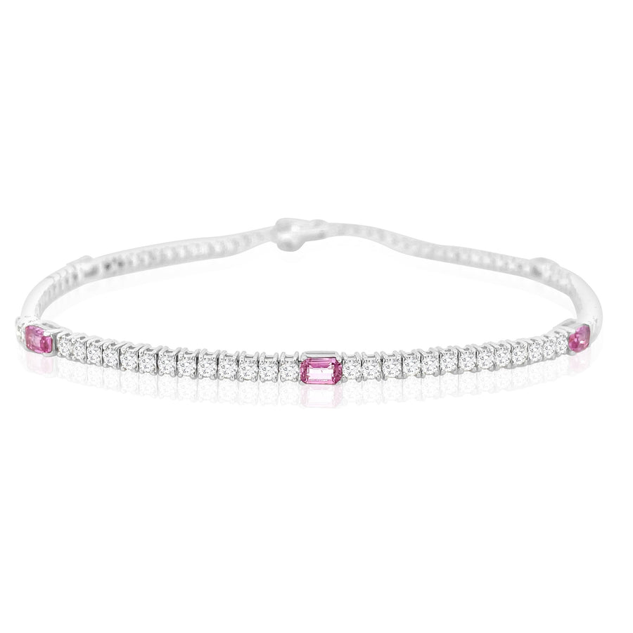 GRACIE White Gold Diamond And Pink Sapphire Bracelet
