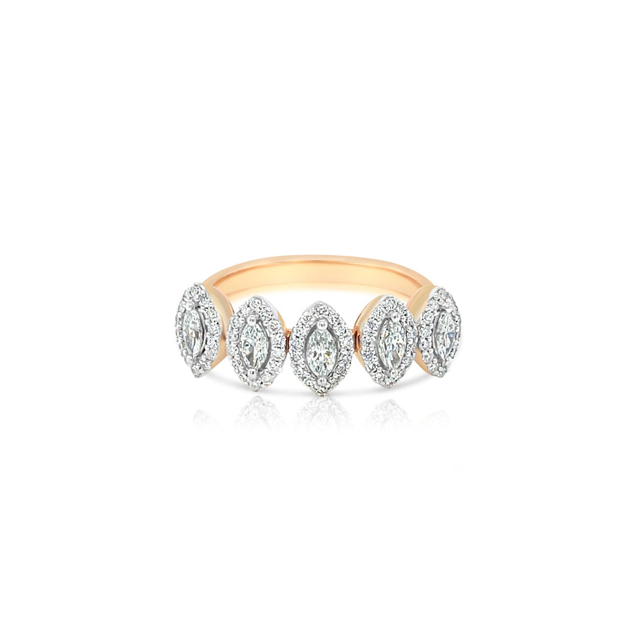 LORIN White And Rose Gold Diamonds Ring