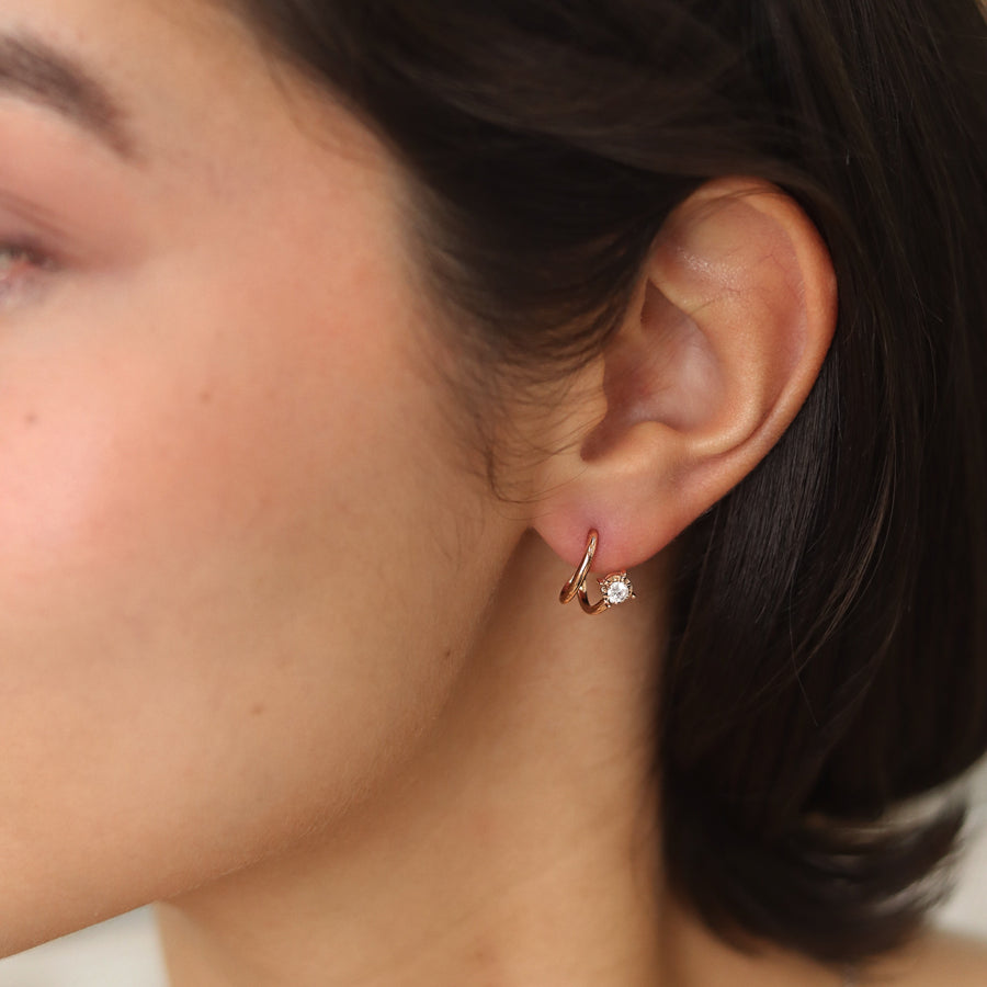 LIZZIE Rose Gold Diamonds Earrings