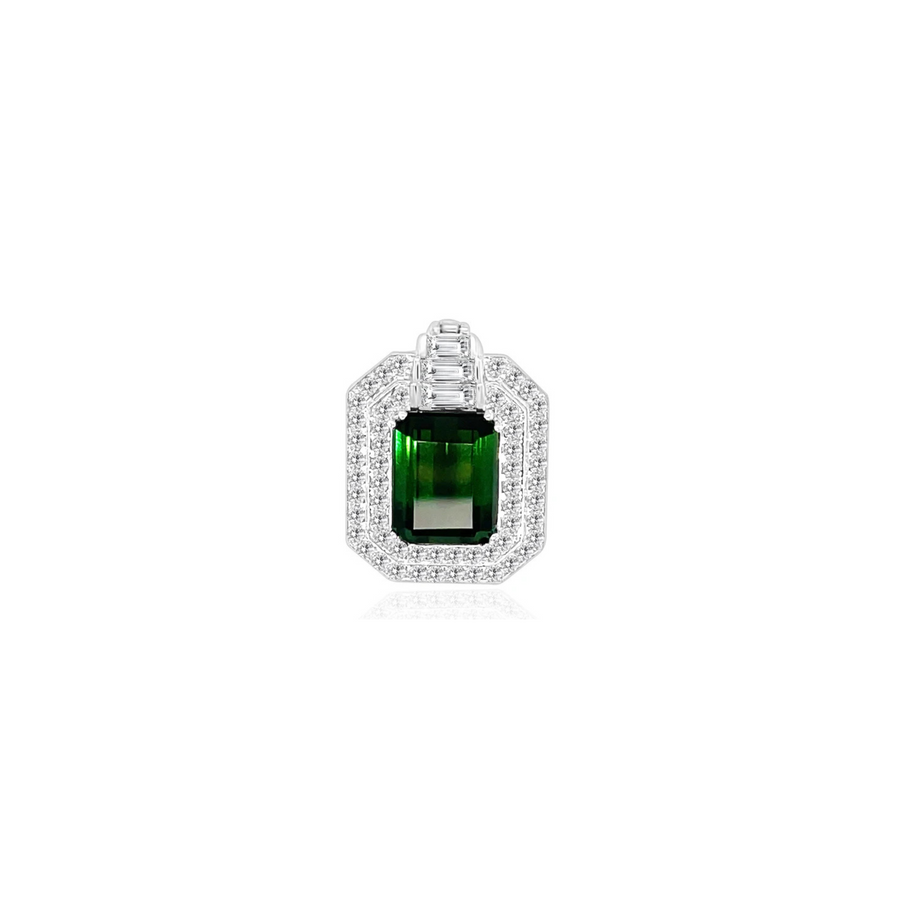 SECRET White Gold Diamond Tourmaline Pendant