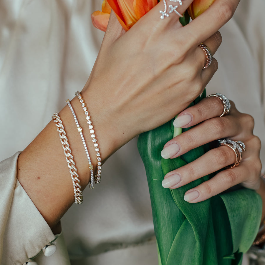 ENZO Yellow Gold Diamond chain link bracelet