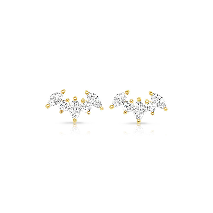 AGGIE White And Rose Gold Diamonds Earrings