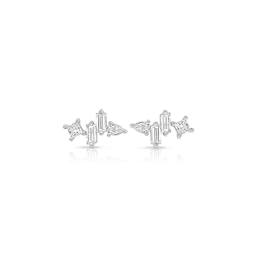 AIFIE White Gold Diamonds Earrings