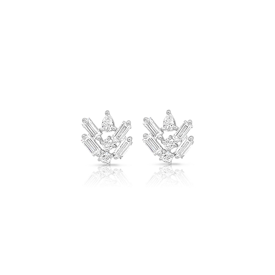 DRACI White Gold Diamonds Earrings