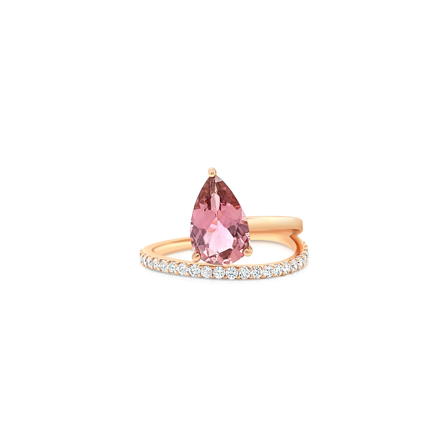 LACEY Rose Gold Diamonds And Morganite Ring