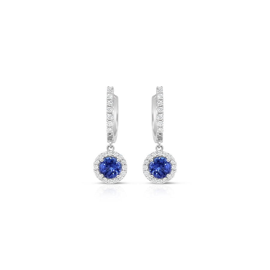 AFTON White Gold Diamonds And Tanzanite Earrings
