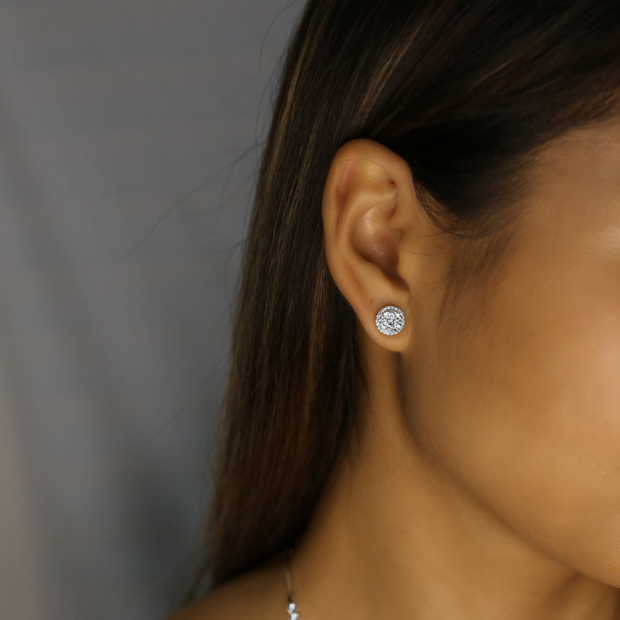 DYLAN White Gold Diamond Earrings - Large